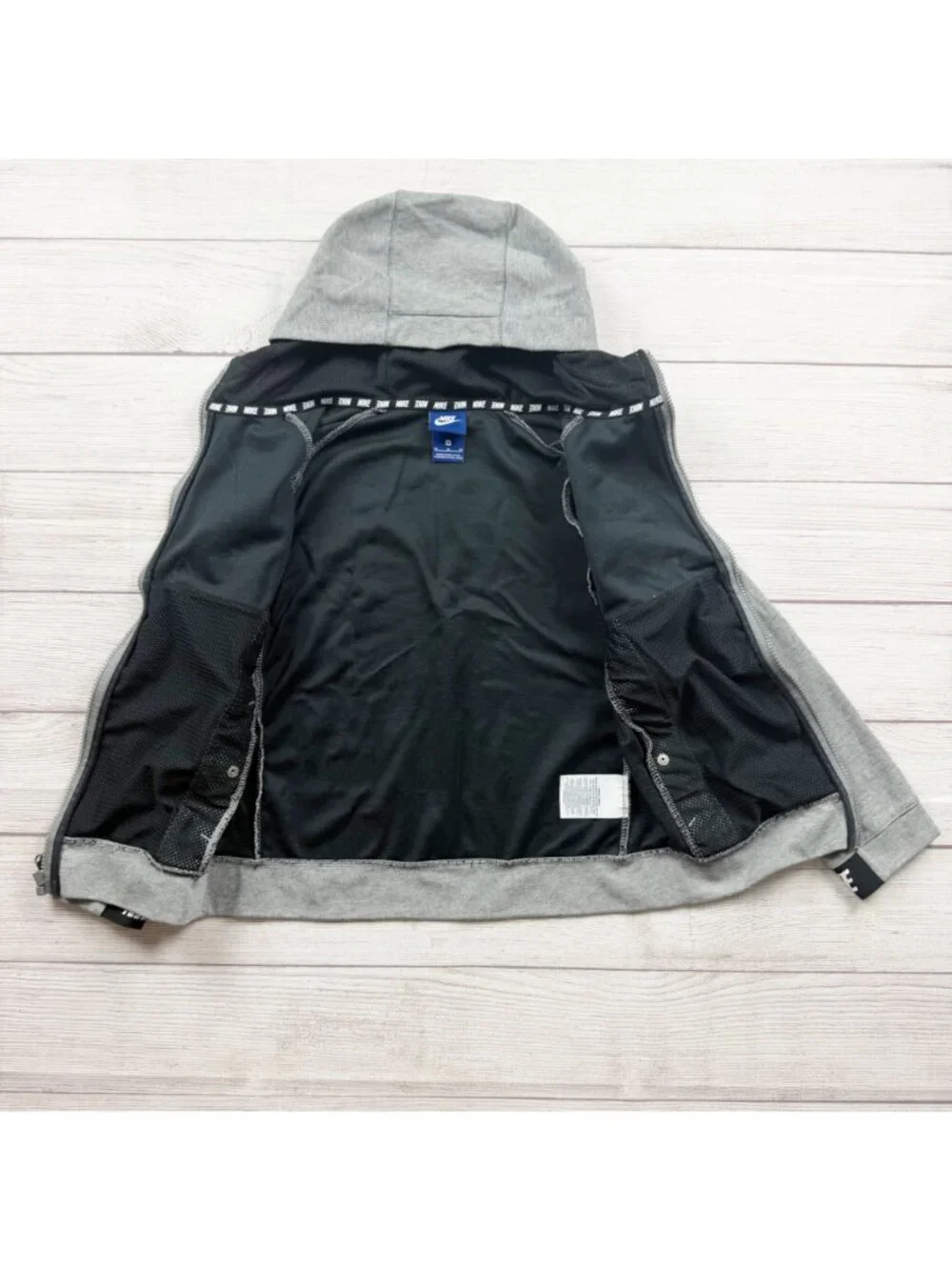 Nike Kids Gray Full Zip Hoodie Sweatshirt Pockets M 10-12